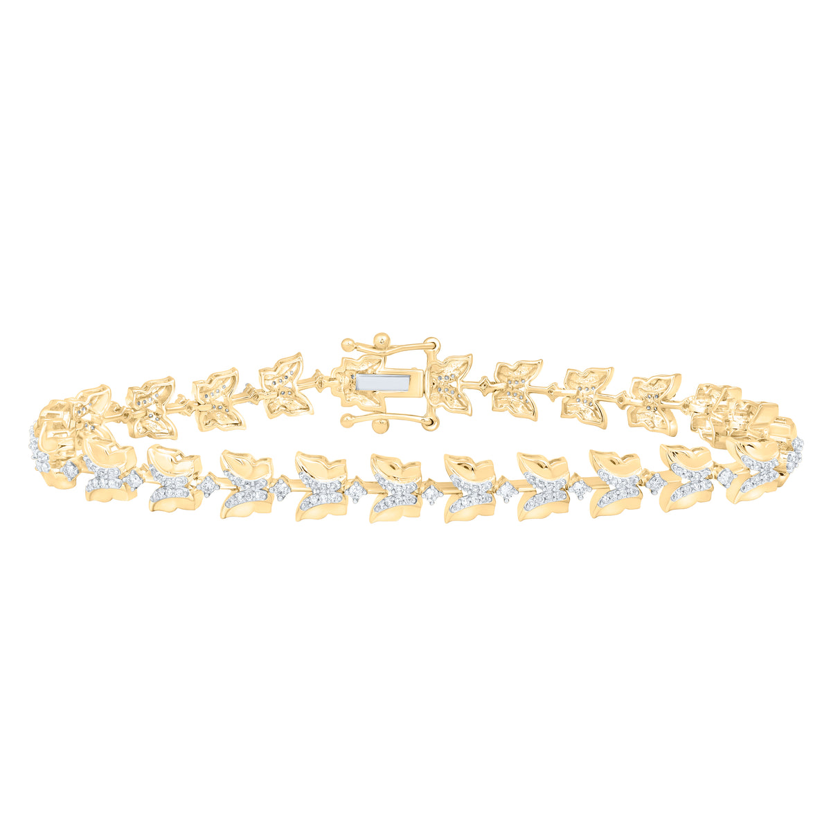 3/4CTW-DIA CN BUTTERFLY BRACELET(7 INCH)