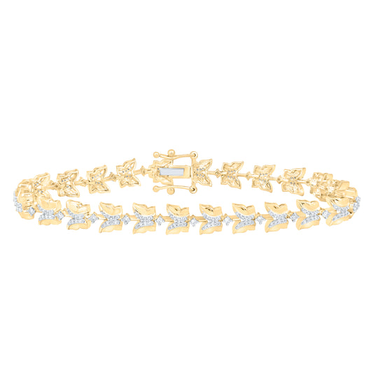 3/4CTW-DIA CN BUTTERFLY BRACELET(7 INCH)