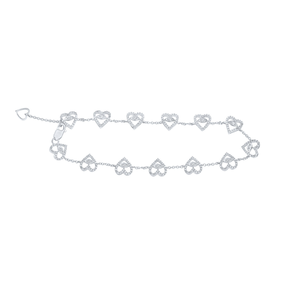 3/4CTW-DIA CN HEART BRACELET