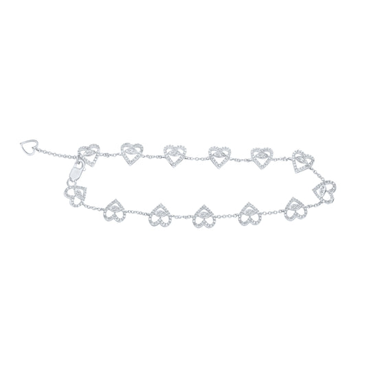 3/4CTW-DIA CN HEART BRACELET