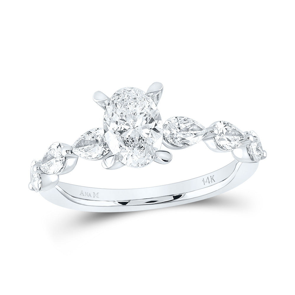 1 7/8CTW-DIA ANA M 1CT-COVAL NO HALO  ENGAGEMENT RING