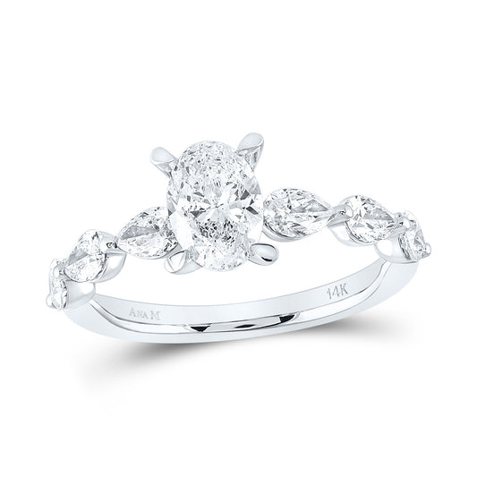 1 7/8CTW-DIA ANA M 1CT-COVAL NO HALO  ENGAGEMENT RING