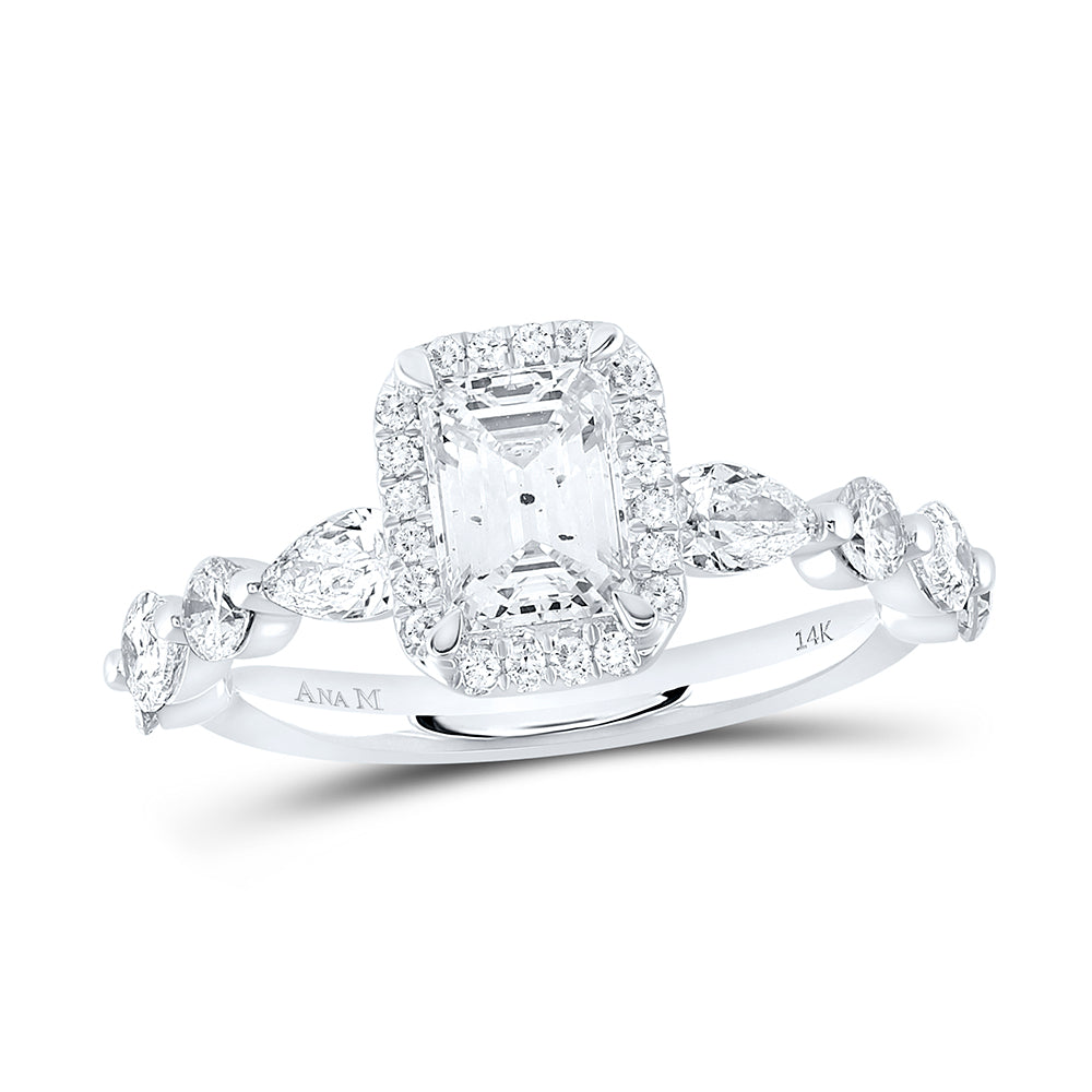 2 CTW-DIA ANA M 1CT-CEME SINGLE HALO  ENGAGEMENT RING