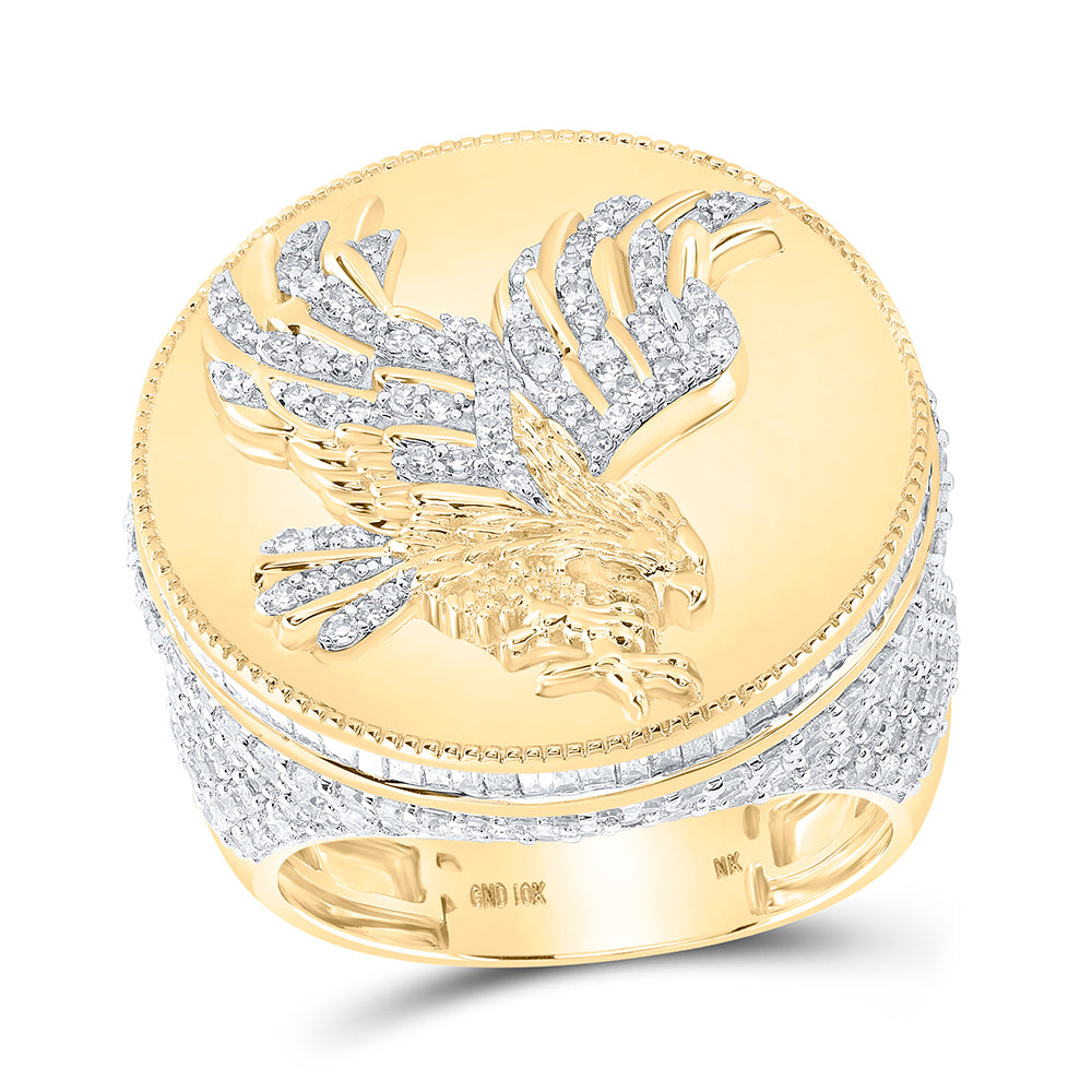 4CTW-DIA NK EAGLE MENS RING