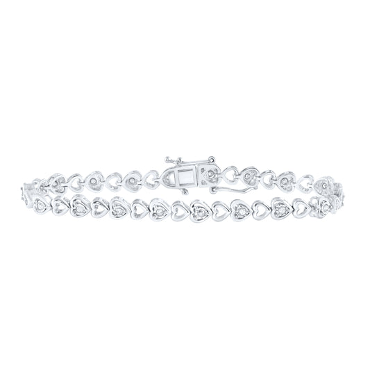 1/2CTW-DIA P3 GIFT HEART BRACELET (7 INCH)