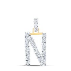 1/8CTW-DIA NK INITIAL "N" PENDANT