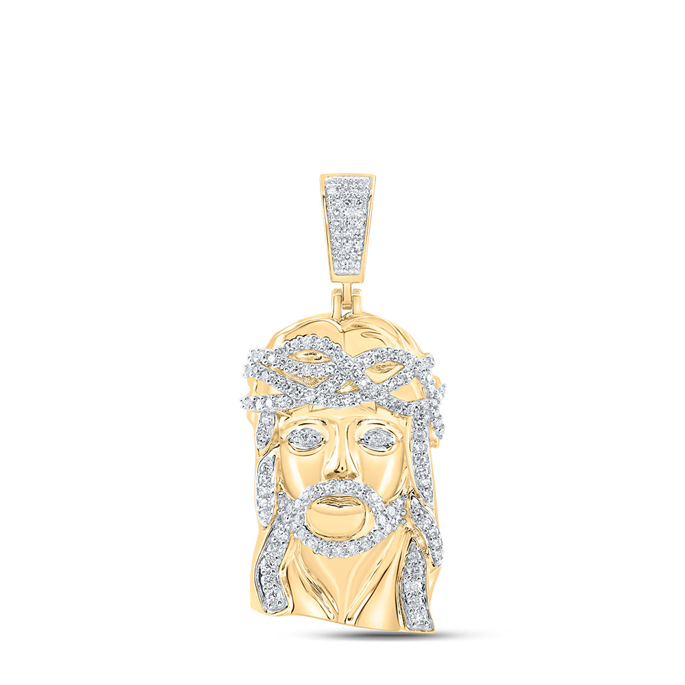 1 1/2CTW-DIA NK JESUS FACE MENS CHARM