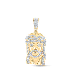 1 1/2CTW-DIA NK JESUS FACE MENS CHARM