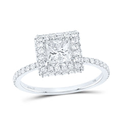 1 5/8CTW-DIA ANA M 1CT-CPR ENGAGEMENT SINGLE HALO  RING