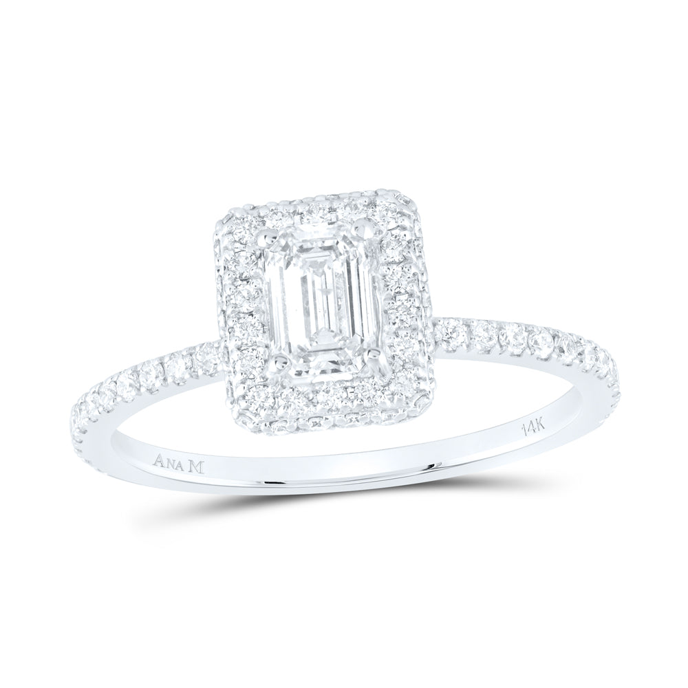 7/8CTW-DIA ANA M 1/2CT-CEME SINGLE HALO ENGAGEMENT RING