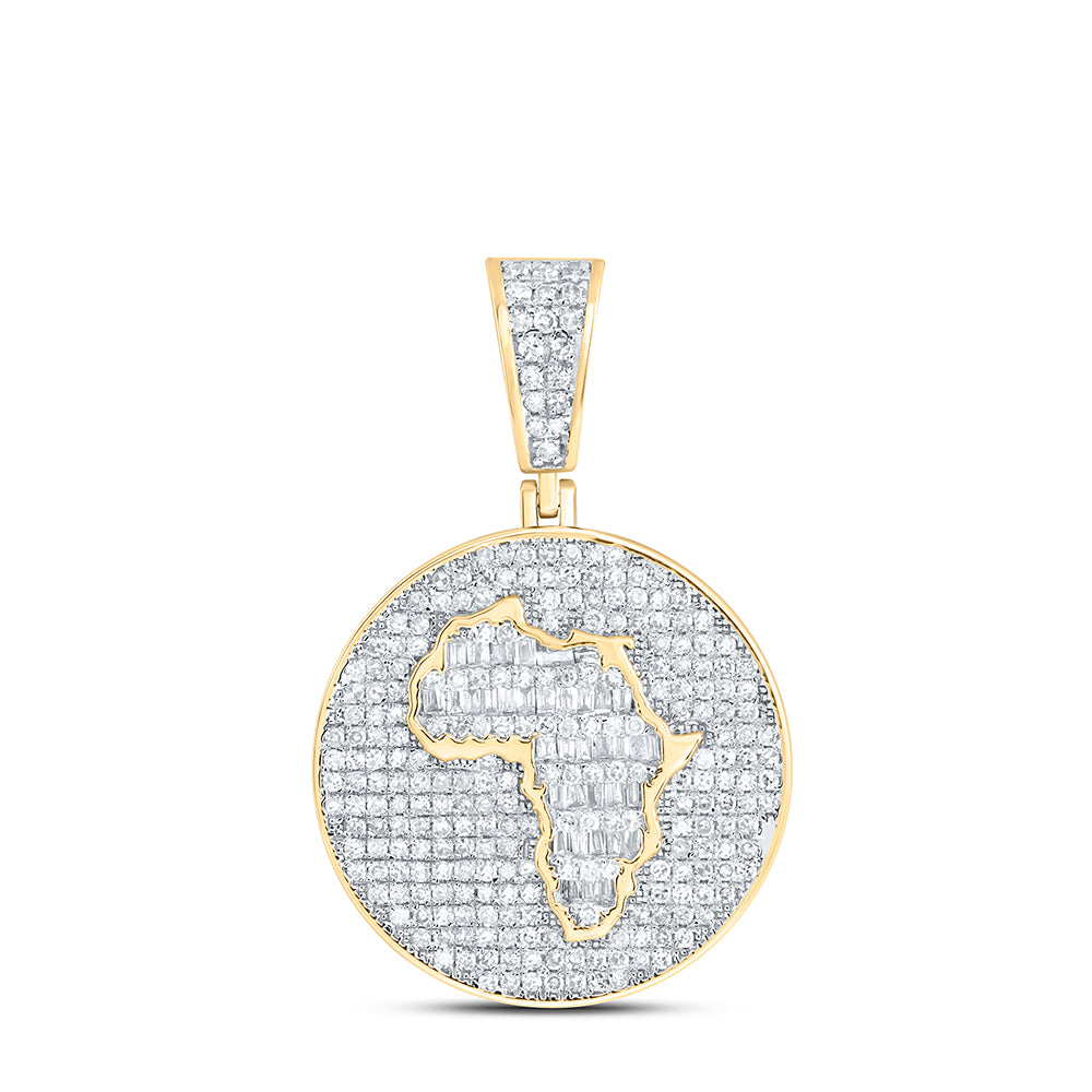 1 1/3CTW-DIA NK AFRICA MAP IN FULL RND MEMORY PENDANT