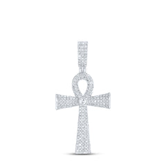 1 CTW-DIA NK ANKH CROSS PENDANT