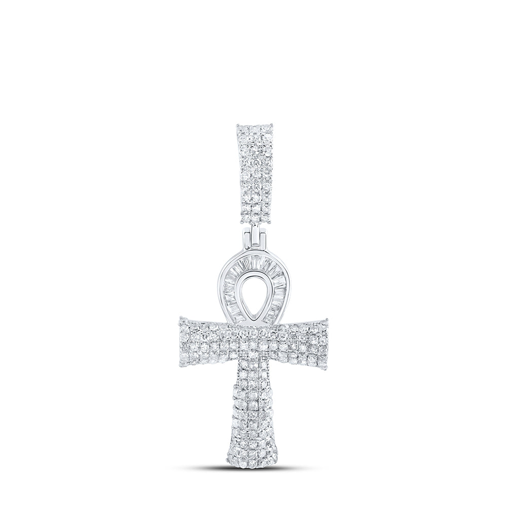 3/4CTW-DIA P1 GIFT ANKH CROSS PENDANT