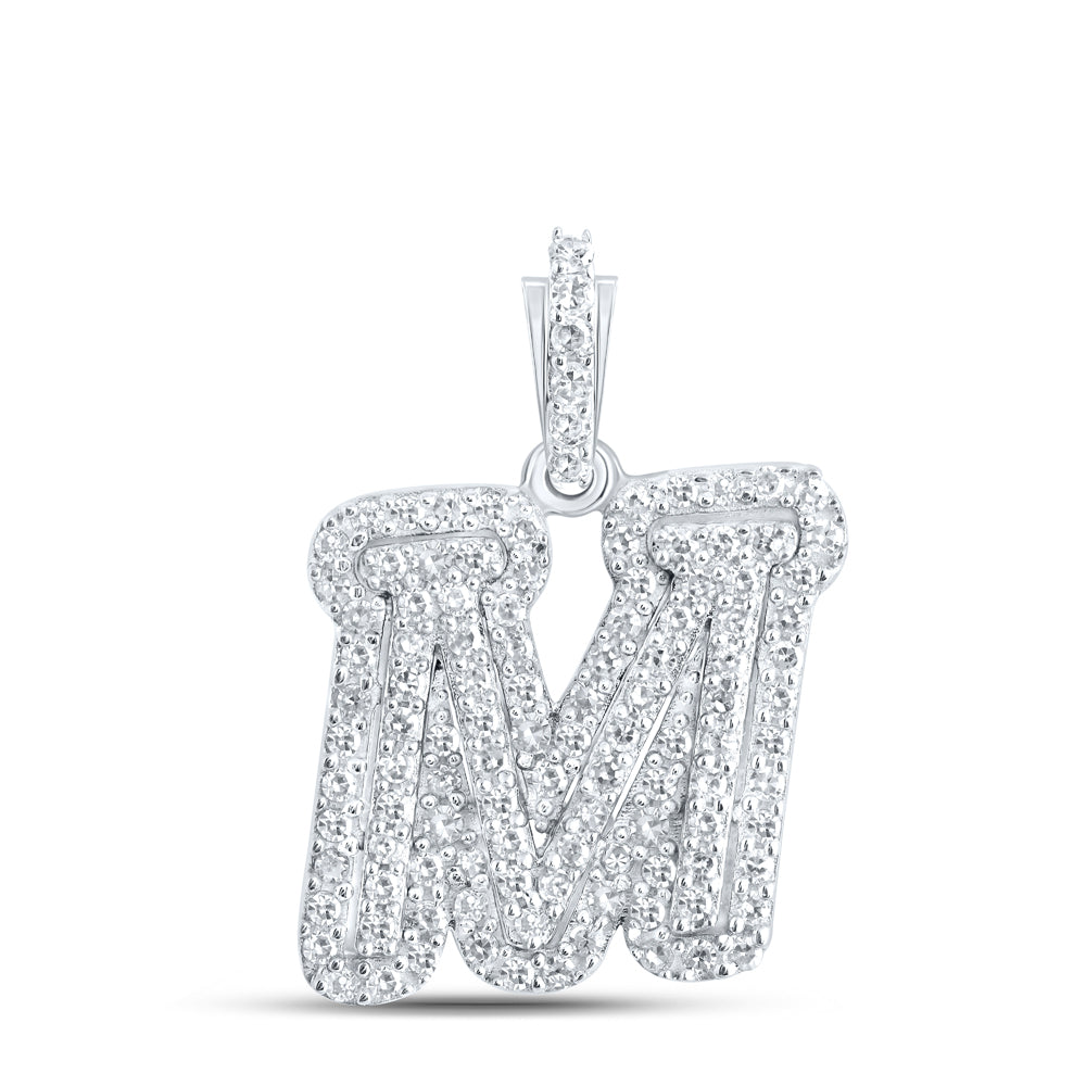 1/4CTW-DIA CN INITIAL "M" PENDANT