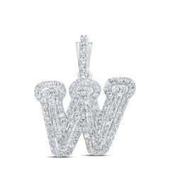 1/3CTW-DIA CN INITIAL "W" PENDANT