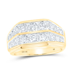 10k Yellow Gold Round Diamond Band Ring 3 Cttw