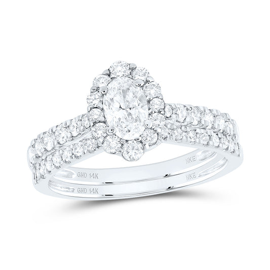 1CTW-DIA NKE 1/3CT-COV SINGLE HALO  BRIDAL SET