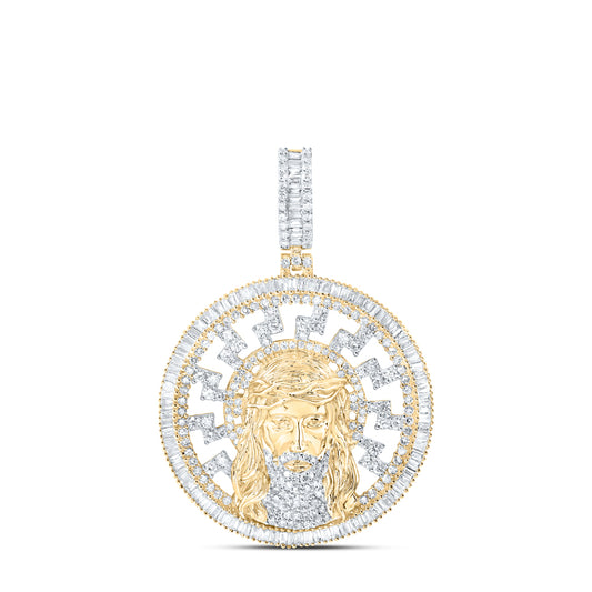 2 5/8CTW-DIA NK JESUS MENS CHARM