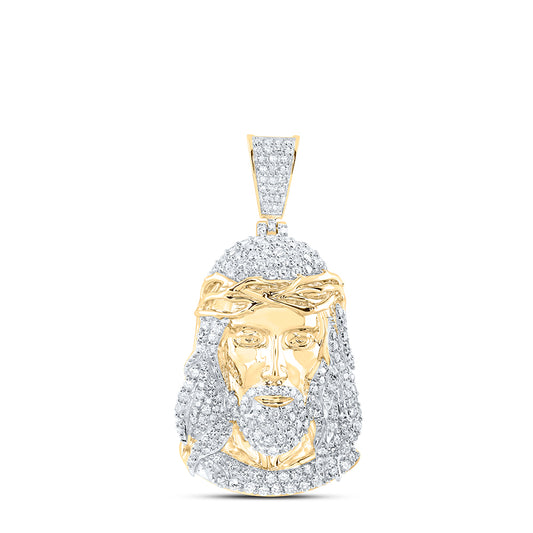 2CTW-DIA NK JESUS MENS CHARM