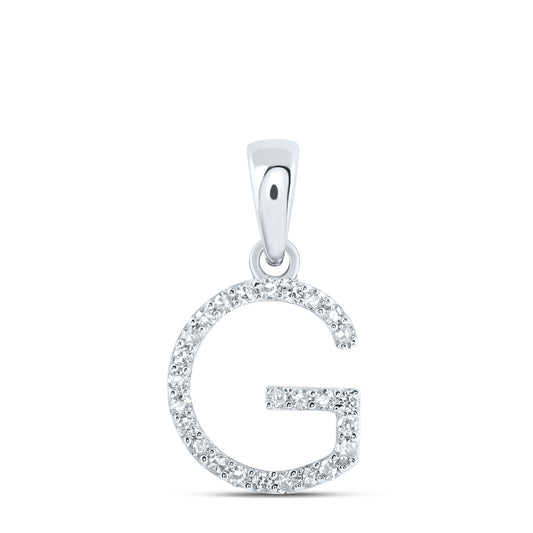 1/10CTW-DIA NK INITIAL "G" PENDANT