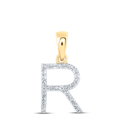 1/10CTW-DIA NK INITIAL "R" PENDANT