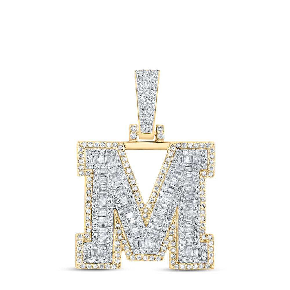 7/8CTW-DIA NK MENS INITIAL "M" PENDANT