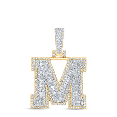 7/8CTW-DIA NK MENS INITIAL "M" PENDANT