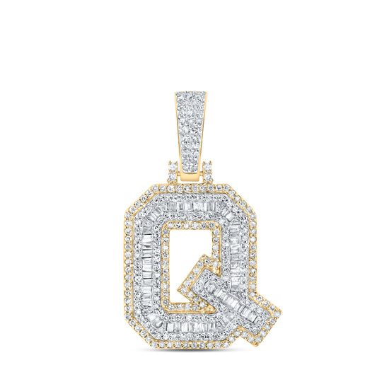 3/4CTW-DIA NK MENS INITIAL "Q" PENDANT