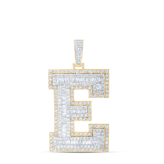 6 1/3CTW-DIA NK MENS INITIAL "E" PENDANT