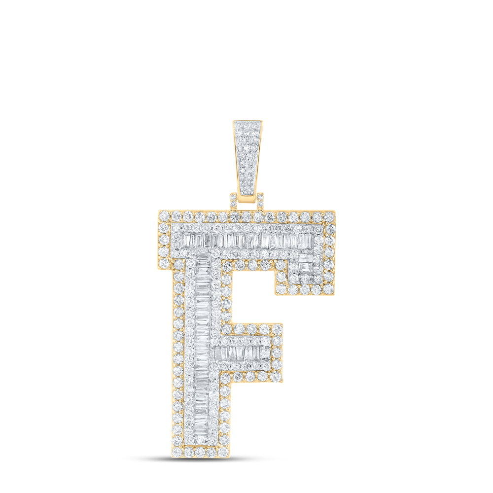 4 5/8CTW-DIA NK MENS INITIAL "F" PENDANT