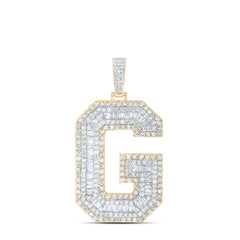 5 7/8CTW-DIA NK MENS INITIAL "G" PENDANT