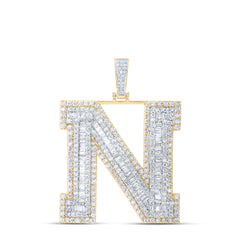 7 5/8CTW-DIA NK MENS INITIAL "N" PENDANT