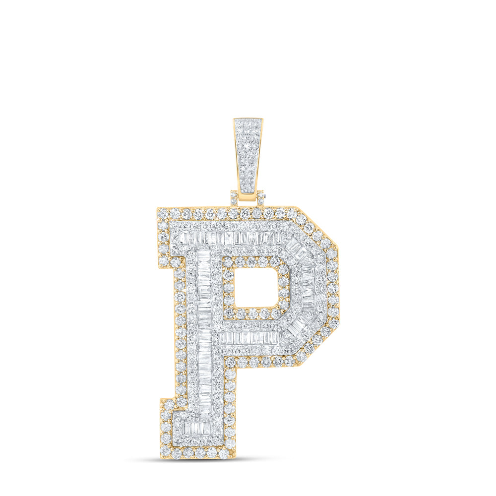 5 3/8CTW-DIA NK MENS INITIAL "P" PENDANT