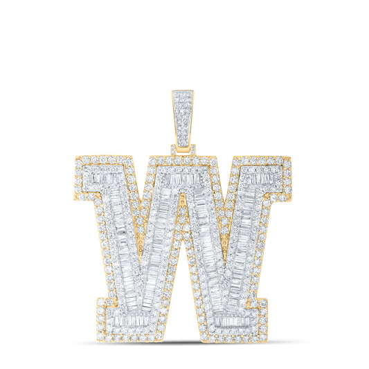 9 1/3CTW-DIA NK MENS INITIAL "W" PENDANT