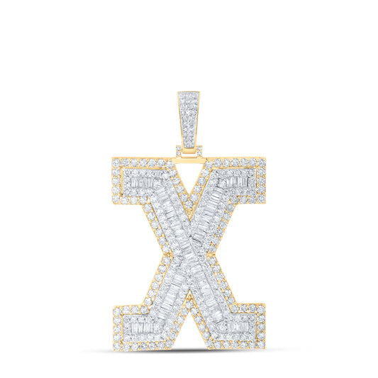 4 7/8CTW-DIA NK MENS INITIAL "X" PENDANT