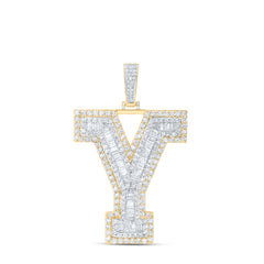 6 CTW-DIA NK MENS INITIAL "Y" PENDANT