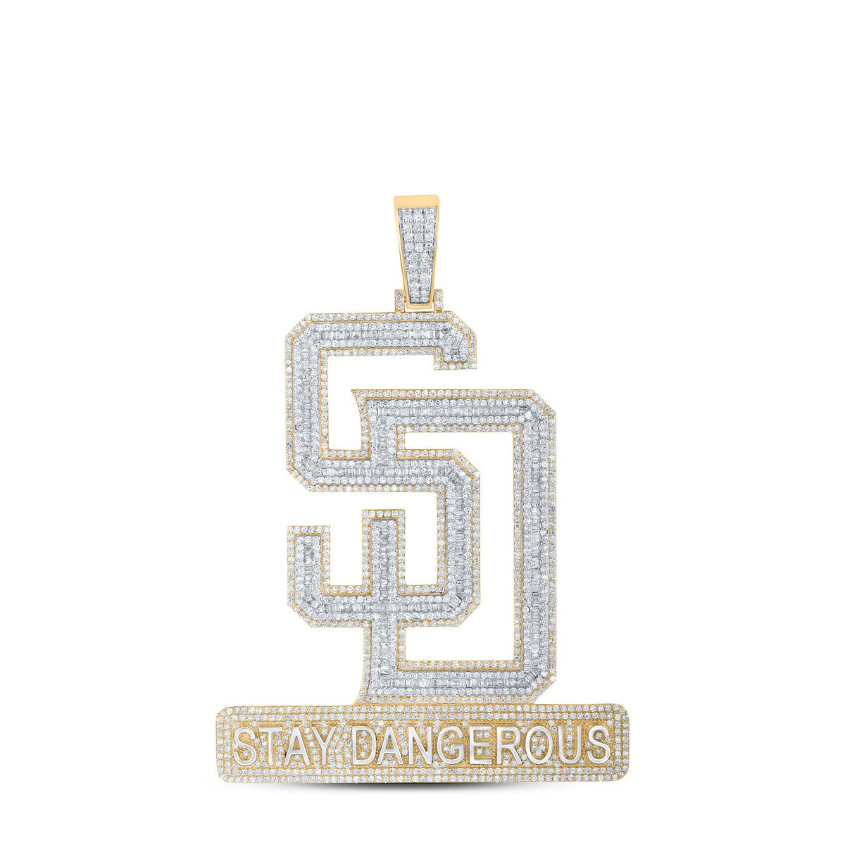4 5/8CTW-NAT DIA NK �STAY DANGEROUS� MENS CHARM