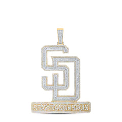 4 5/8CTW-NAT DIA NK �STAY DANGEROUS� MENS CHARM