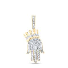 1/2CTW-NAT DIA NK FASHION CROWN HAMZA LADIES PENDANT