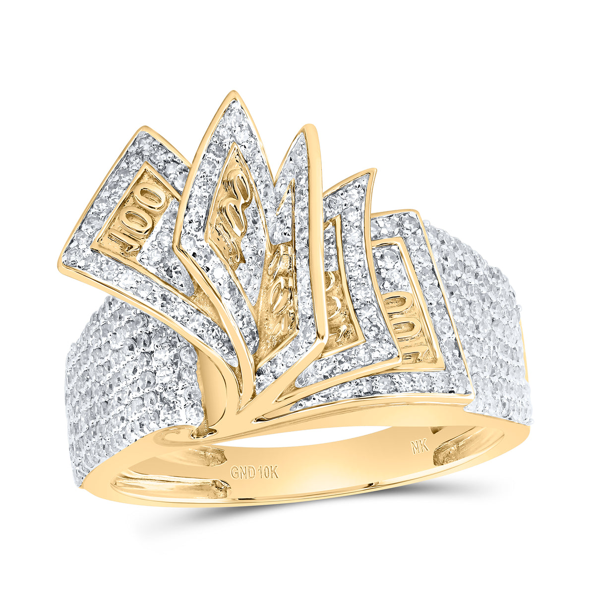 1 1/5CTW-NAT DIA NK NOTE MEN'S RING