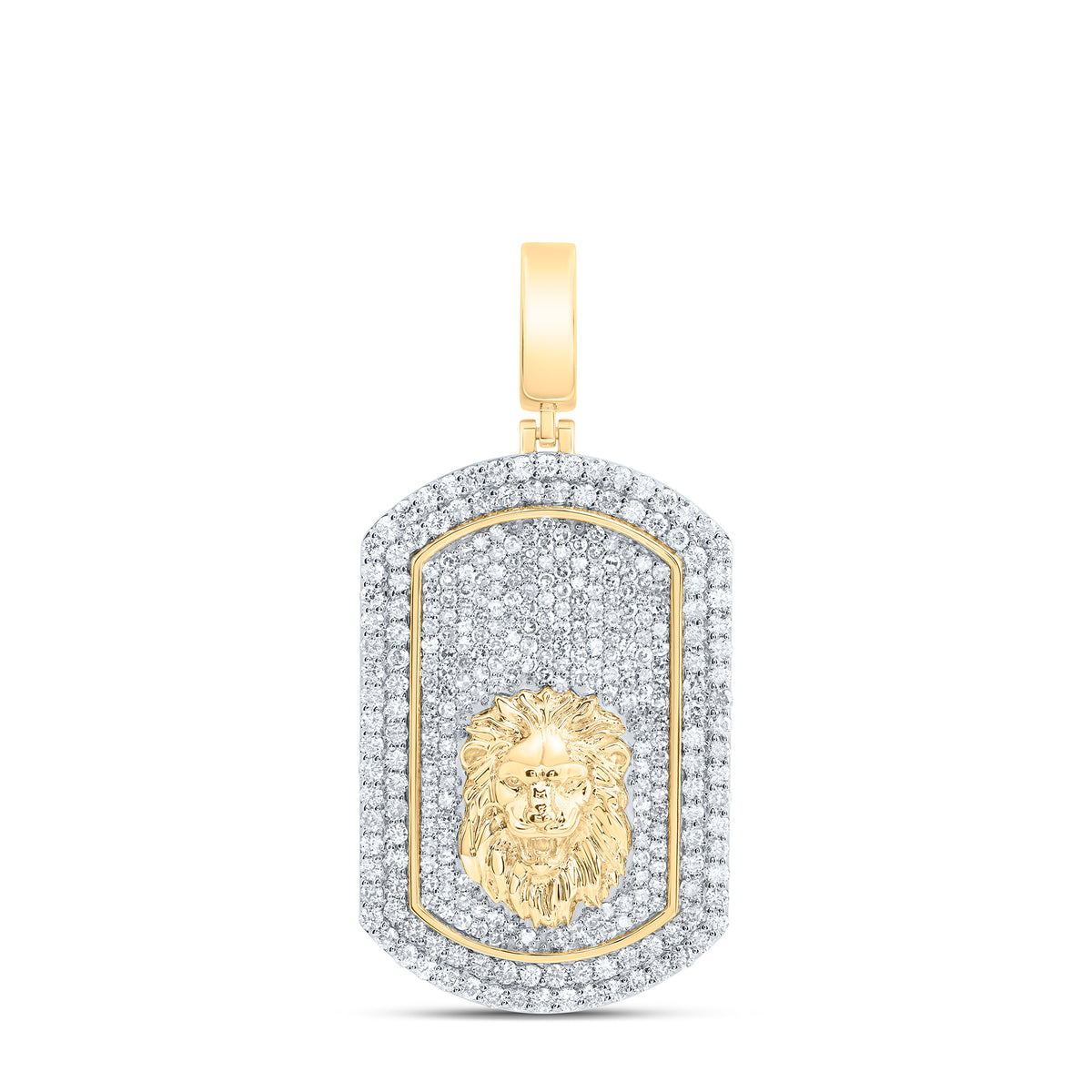 2 1/3CTW-DIA NK DOG TAG MEN'S CHARM