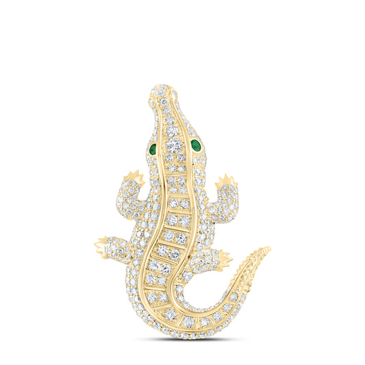 2 3/8CTW-DIA ANA M 1/10CTW RD-EM CROCODILE NAT GEM PENDANT
