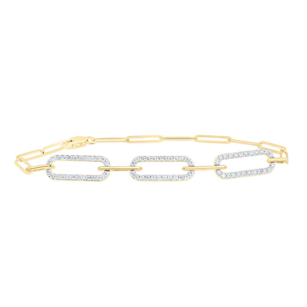 1/2CTW-DIA ANA M FASHION PAPER CLIP LINK BRACELET (7 INCH)