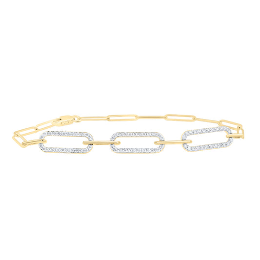 1/2CTW-DIA ANA M FASHION PAPER CLIP LINK BRACELET (7 INCH)