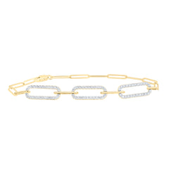 1/2CTW-DIA ANA M FASHION PAPER CLIP LINK BRACELET (7 INCH)