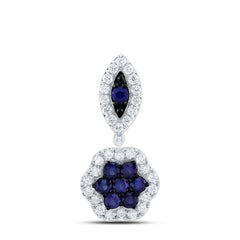 1/4CTW-DIA ANA M 3/8CTW RD-BS NAT GEM FLOWER PENDANT