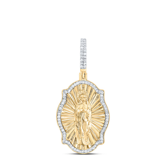 3/8CTW-DIA NK VIRGIN PRAYER MENS CHARM