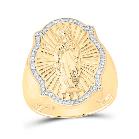 1/4CTW-DIA NK VIRGIN PRAYER MENS RING