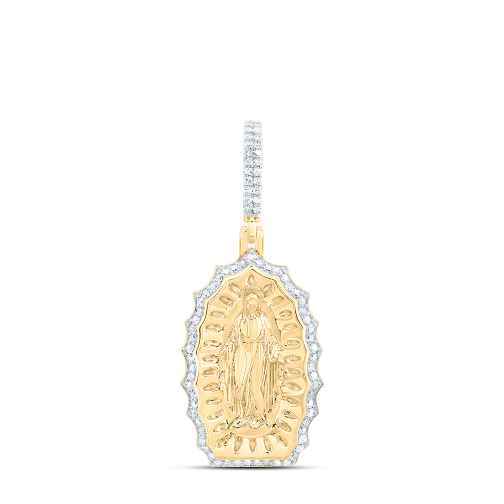 1/2CTW-DIA NK VIRGIN MOTHER MARY MENS CHARM