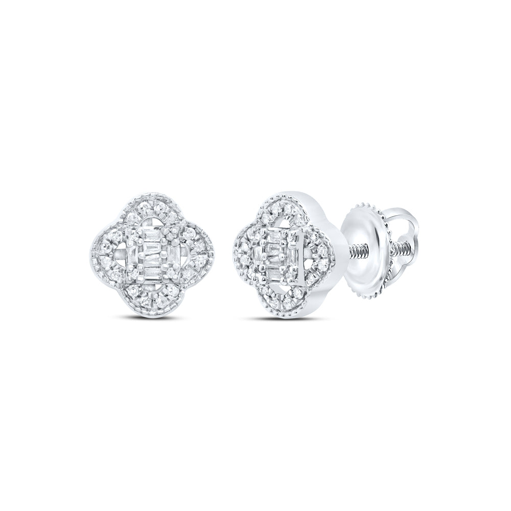 1/5CTW-DIA P1 GIFT CLOVER BAGUETTE EARRING